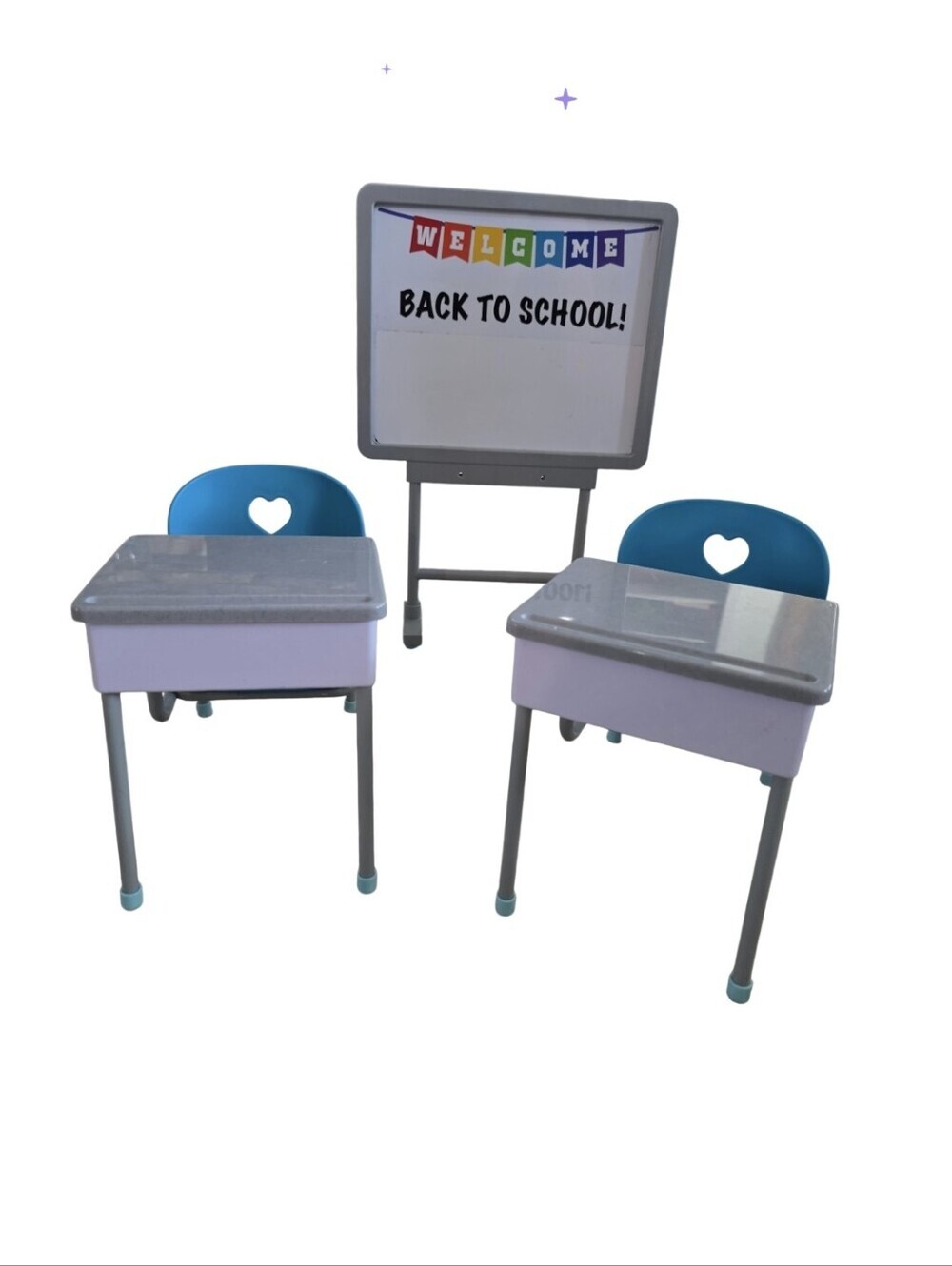 My Life as Student Class Room Desk for 18” Inch Dolls Set Of 2 Sign School Play